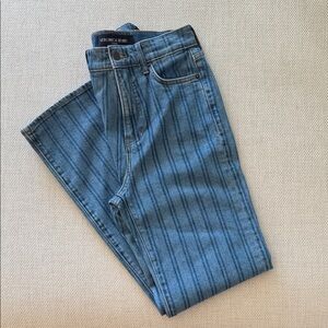 Veronica Beard Crosbie Striped Wide Leg Jeans